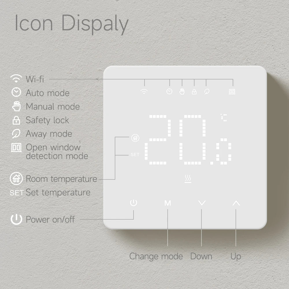 Beok Tuya Wifi Room Thermostat Underfloor Heating System Thermoregulator for Gas Boiler Electric Heating with Alexa Google Home