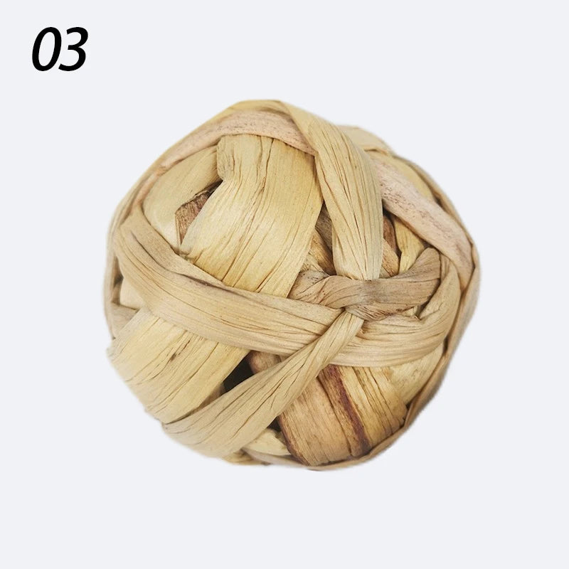Chewing Braided Ball Guinea Pig Rabbit Hamster Small Animal Play Pet Interactive Chew Toy Natural Grass Ball  hamster toy