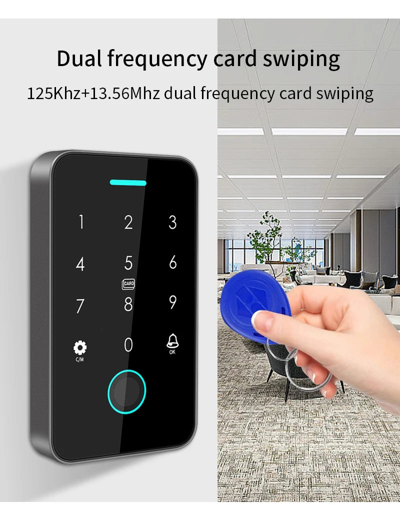 Bluetooth NFC Tuya App Smart Door Access Control System with RFID Fingerprint Keypad Outdoor Electric Magnetic Lock Rainproof