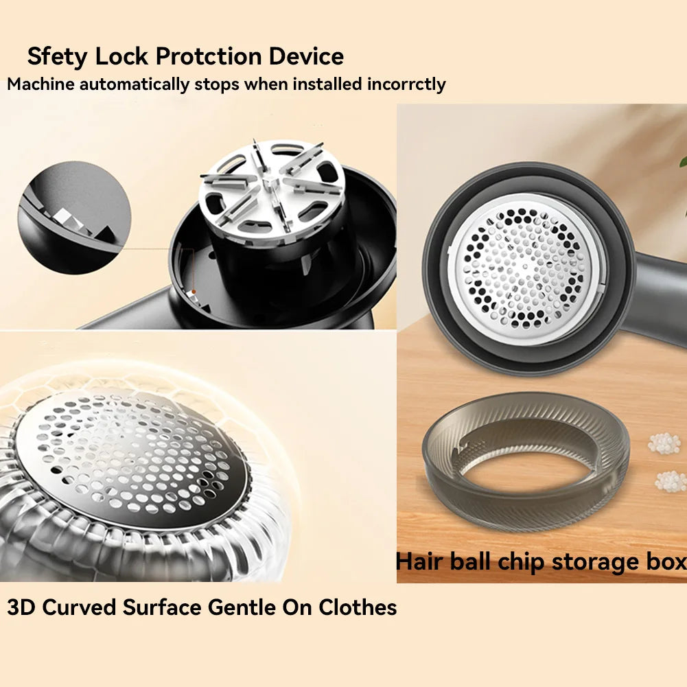 Electric Digital Display Lint Remover Rechargeable Fabric Shaver Portable for Clothes and Hair Balls