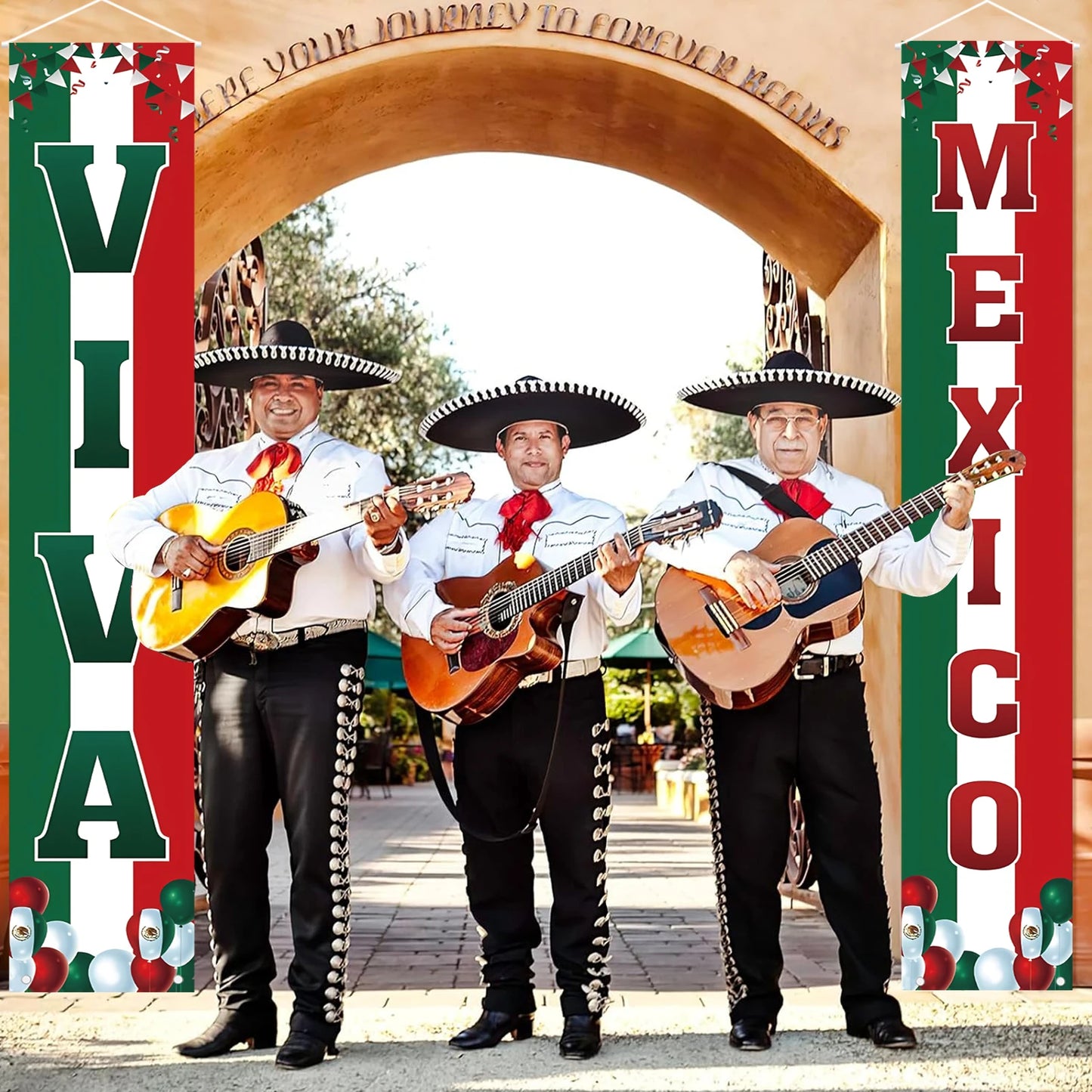 Viva Mexico Porch Banner September 16th Mexican Independence Day Party Front Door Sign Wall Hanging Banner Decorations