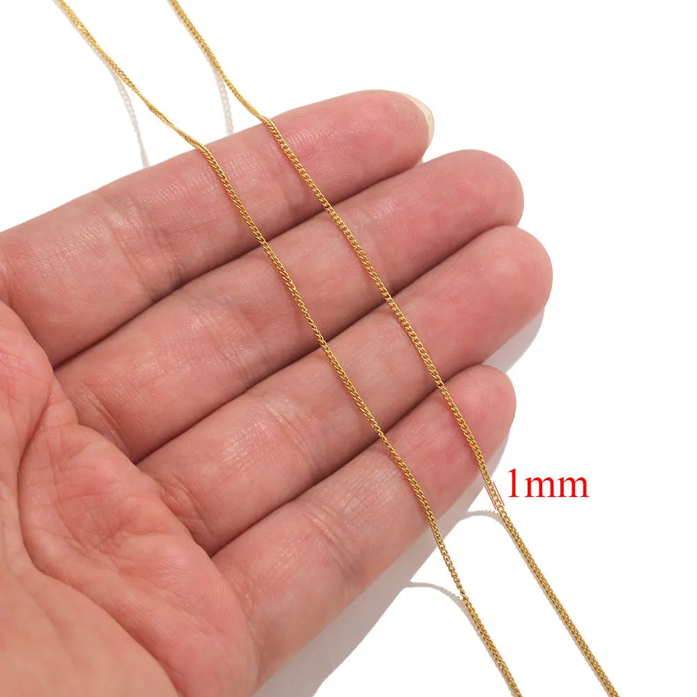 2 Meters Lips Beads Chain for Jewelry Making Gold Findings