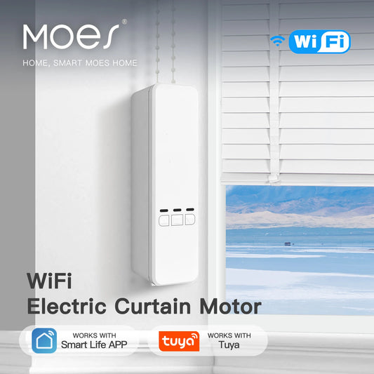 Persianas enrollables con motor inteligente WiFi MOES Tuya, control remoto por RF, kit de persianas enrollables con cadena eléctrica, aplicación Smart Life a través de Alexa/Google