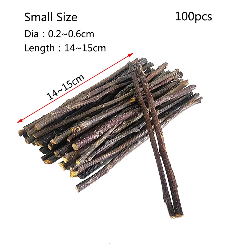 20/40/80/100pcs Hamster Rabbit Teeth Grinding Apple Tree Stick Minerals Molar Stone Toys for Chinchilla Hamster Pet accessories