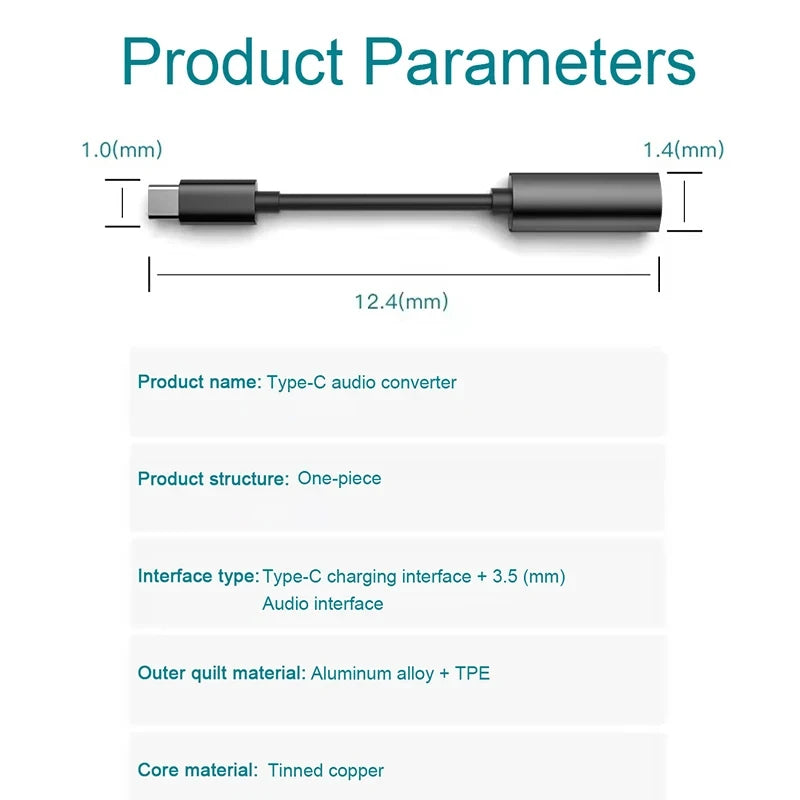 2 in 1 USB C to 3.5mm Jack Headphones Adapter USB C Charger Adapter For Samsung Galaxy S24 S23 S22 Ultra A54 A34 A53 Note 20 10