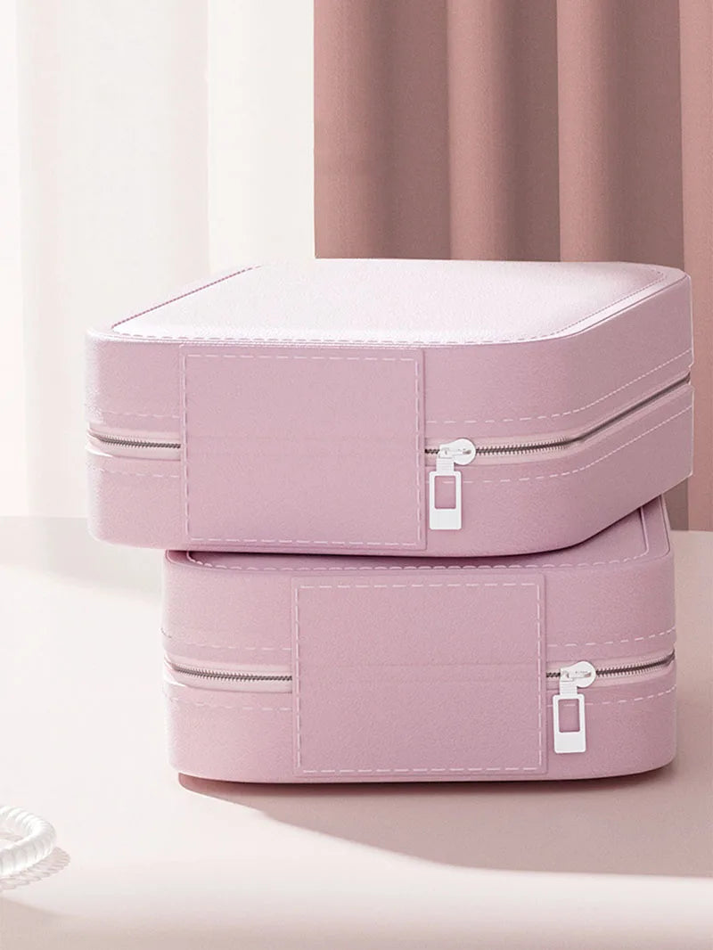 LED Makeup Bag With Mirror And Light Portable Cosmetic Storage For Women Small Lipstick And Brush Organizer