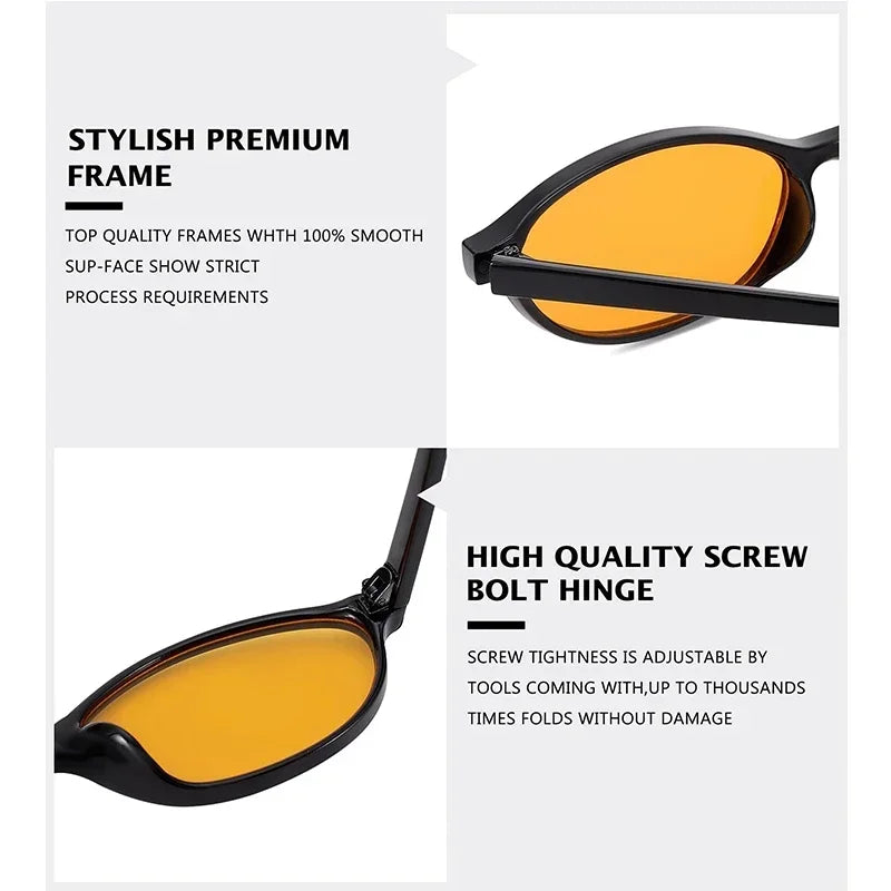 Sexy Small Oval Women's Sunglasses 2024 New Fashion Black Brown Sun Glasses Ladies Shades Trends Summer Unique Eyewear Men