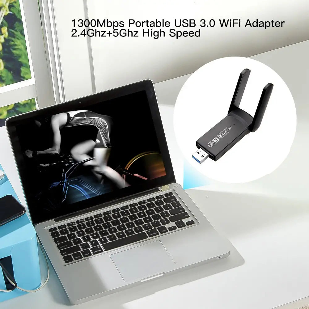 Adaptador WiFi USB 3.0 FENVI de 1300 Mbps para Bluetooth 4.2, banda dual, 2,4 G/5 GHz, tarjeta de red USB, receptor inalámbrico para computadora portátil de escritorio