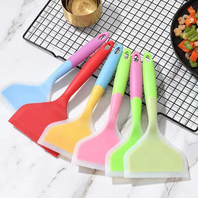 1pc Silicone Spatula Cooking Utensils Beef Meat Egg Kitchen Scraper Wide Pizza Cooking Tools Shovel Non-stick Spatula