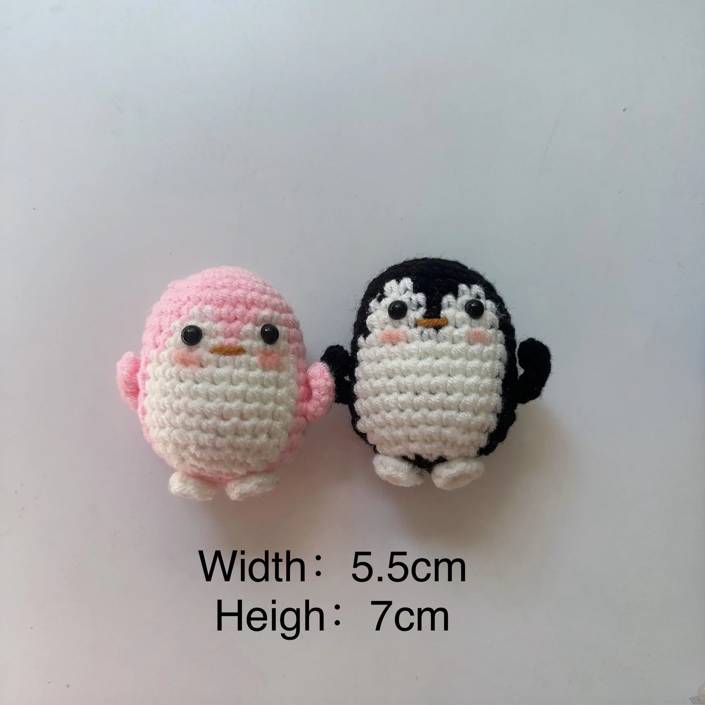 Handmade Cute Cotton Wool Penguin Doll Crochet Keychain
