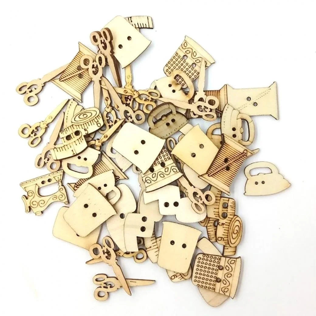 50Pcs New Laser Engraving Wood Chips Random Shape for Crafts