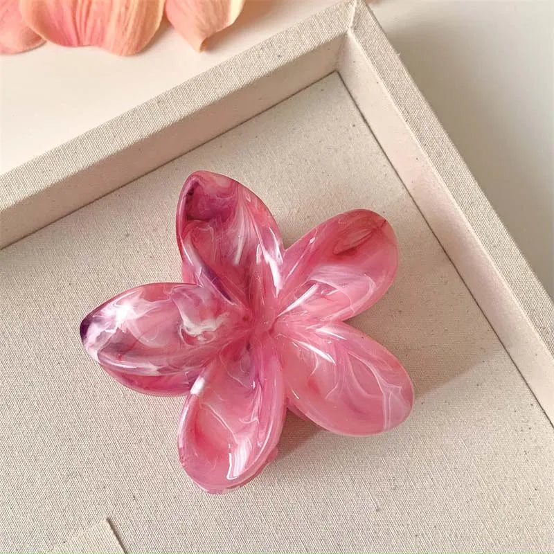 Summer Acrylic Flower Hair Clip for Women Marble Texture Hair Claws Clips Trendy Girl Hairpin Korean Hair Accessories Headwear