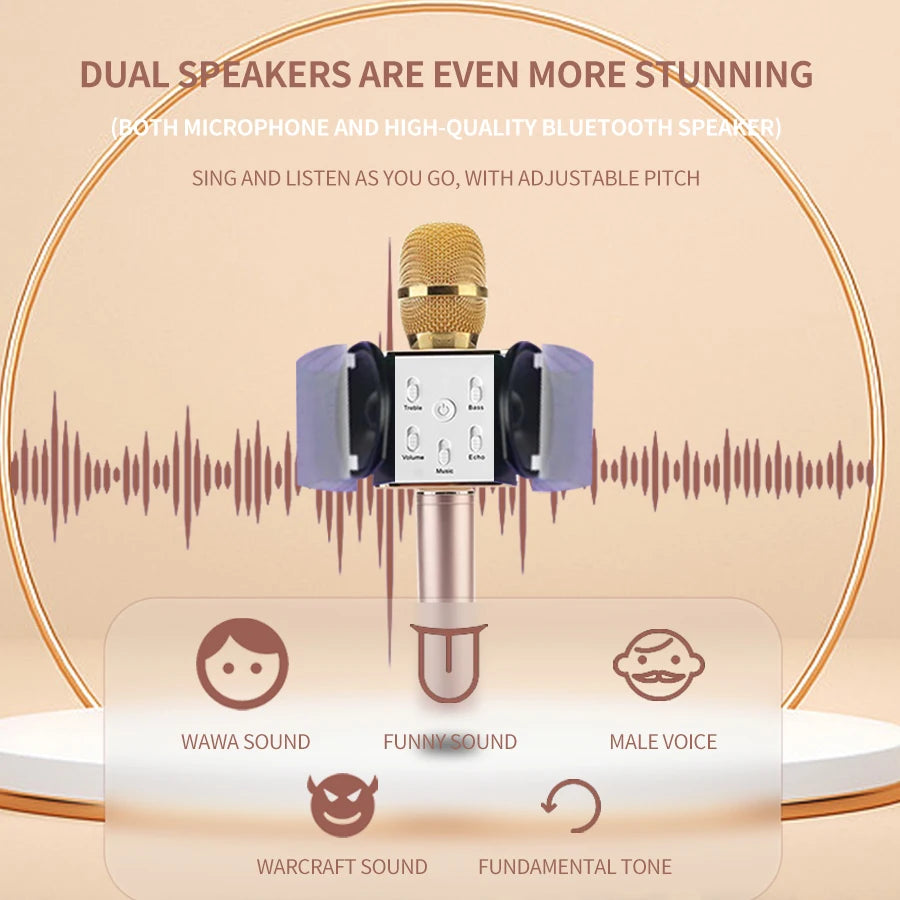 TANALAZ K20 Bluetooth Wireless Karaoke Microphone with LED Light Portable Singing Machine for Home Parties and Gifts