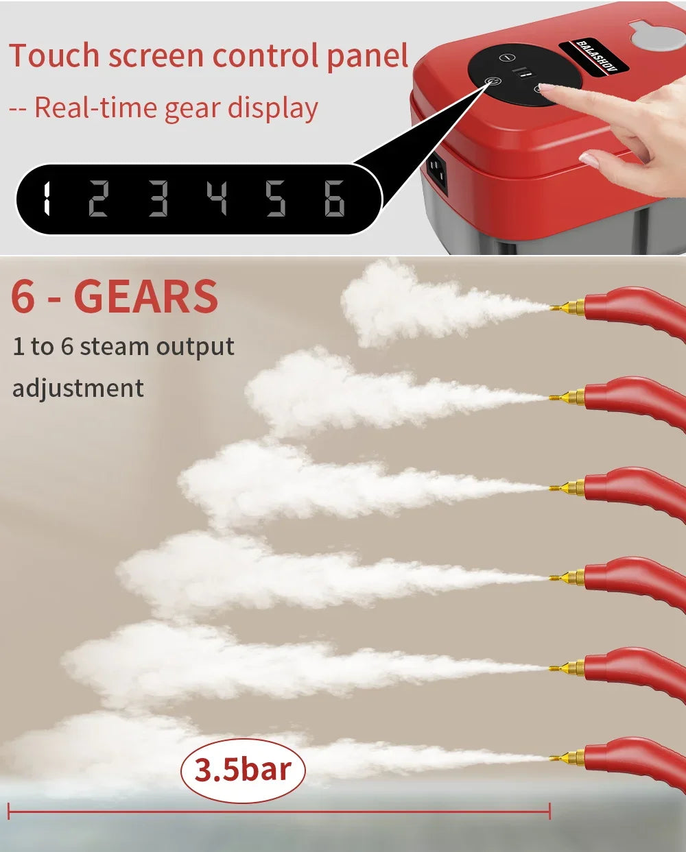 2500W High Temperature Handheld Steam Cleaner for Air Conditioners Kitchen Hoods Cars Floors and More