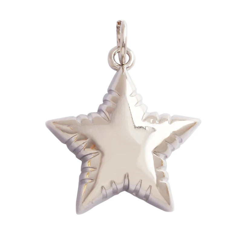 Classics Love Heart Star Zircon Focal Charm Pendant 18K Gold Plated Shell Pearl Jewelry