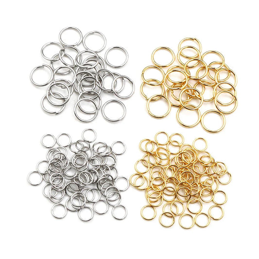 200pcs Stainless Steel Gold Color Split Jump Rings for Jewelry Making