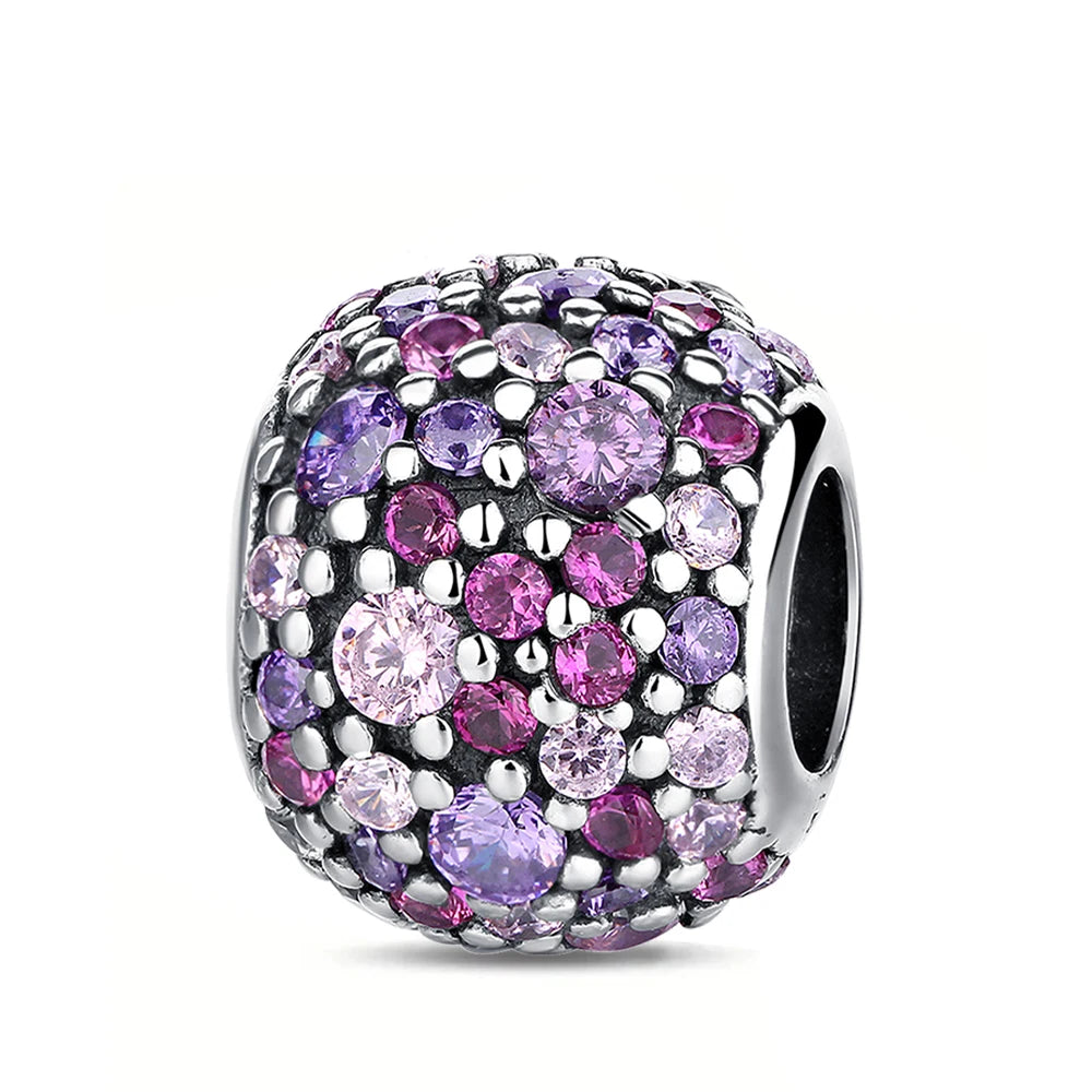 Authentic 925 Sterling Silver Charm Sparkling Star Moon Sun Pendant Jewelry Gift