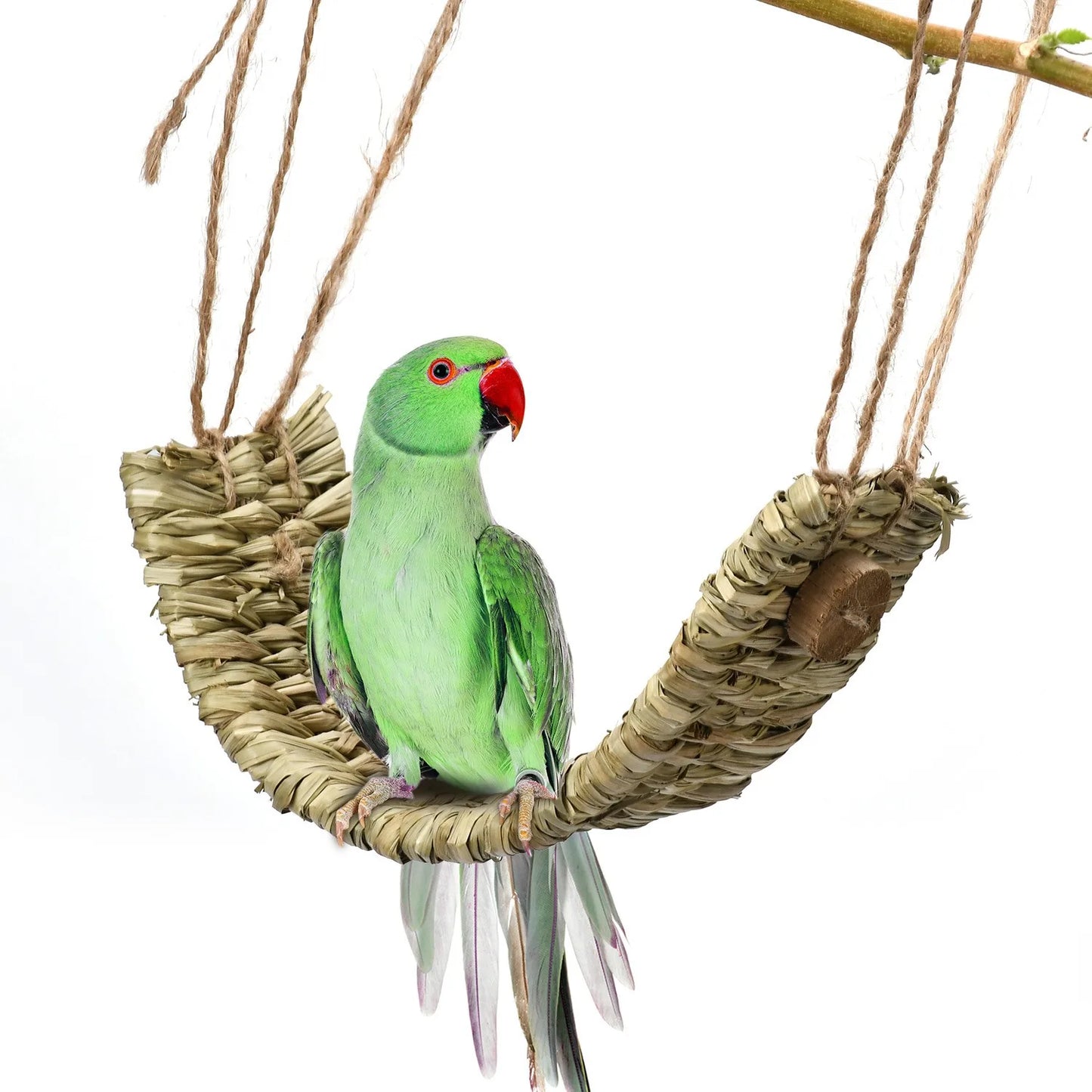 1pc Parrot Grass Woven Hammock, Bird Swing, Bird Supplies Courtyard Simulation Hanging Decoration, Birdcage Platform Accessories
