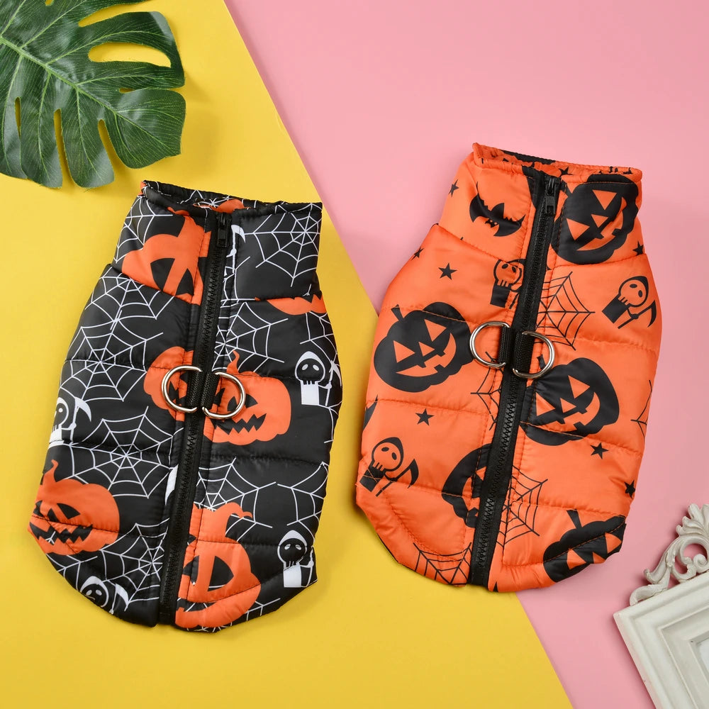 Winter Dog Clothes Halloween Pets Coat Cute Pumpkin Print Puppy Jacket Festival Puppy Gift Party Pet Schnauze Chihuahua Costume
