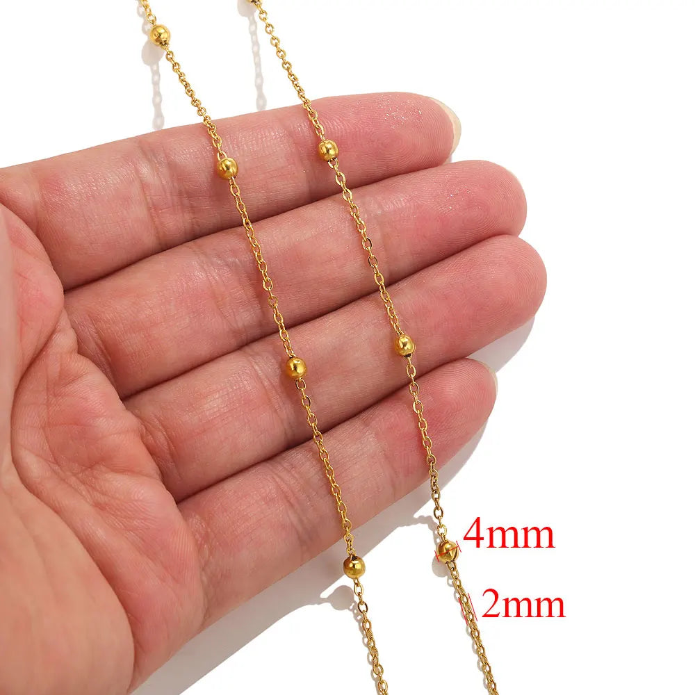 2 Meters Lips Beads Chain for Jewelry Making Gold Findings