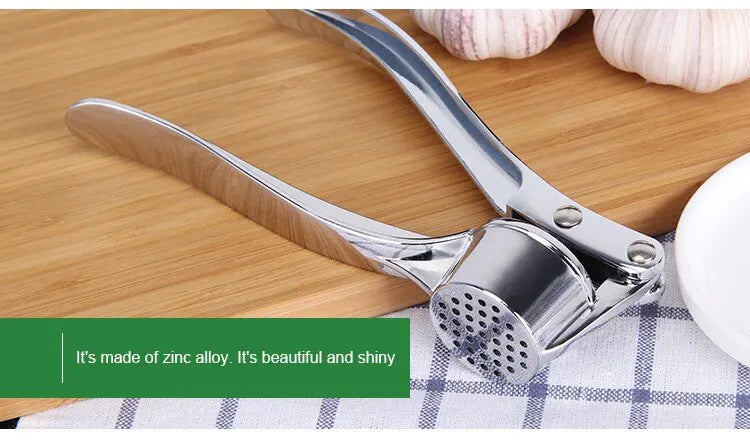 1pc Silvery Stainless Steel Garlic Masher Kitchen Vegetable Cooking Extruder Manual Ginger Grinder And Tool Kitchen Accessories