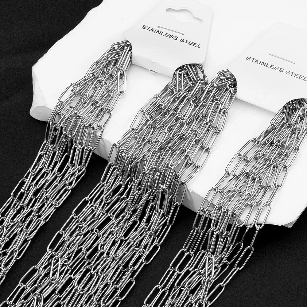 5pcs Adjustable Stainless Steel Necklace Chains for DIY Jewelry