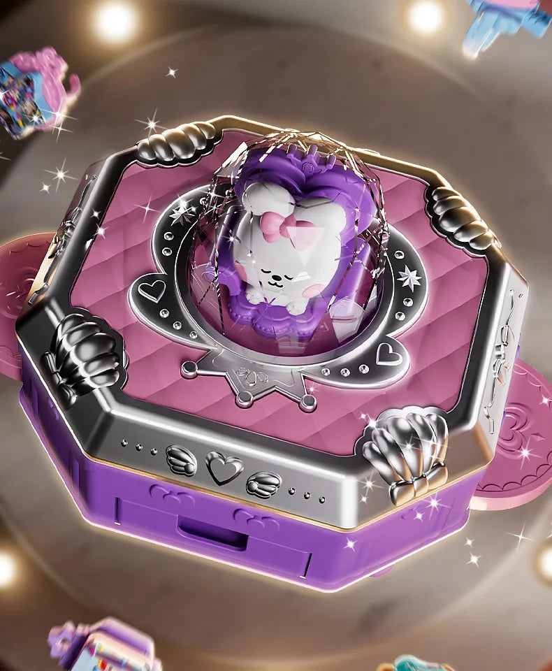 DIY Jewelry Maker Crafting Set for Kids with Cartoon Rabbit Box, Bracelet and Keychain Creation Kit, Creative Gift for Girls