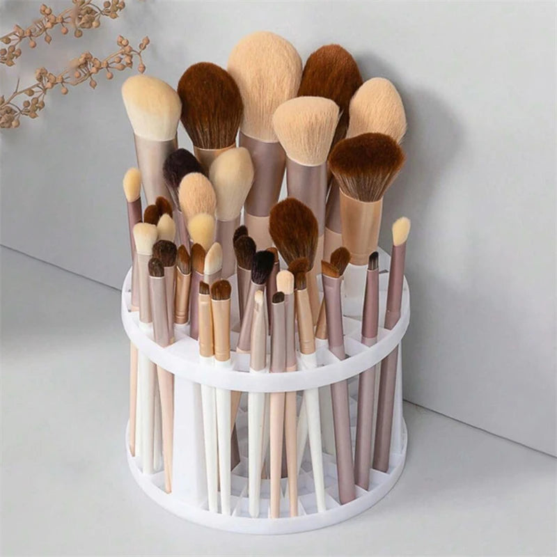 Cosmetic Make-up Brush Storage Holder Multi Hole Pen Insert Round Brushes Organizer Compartment Large-Capacity Make Up Tools