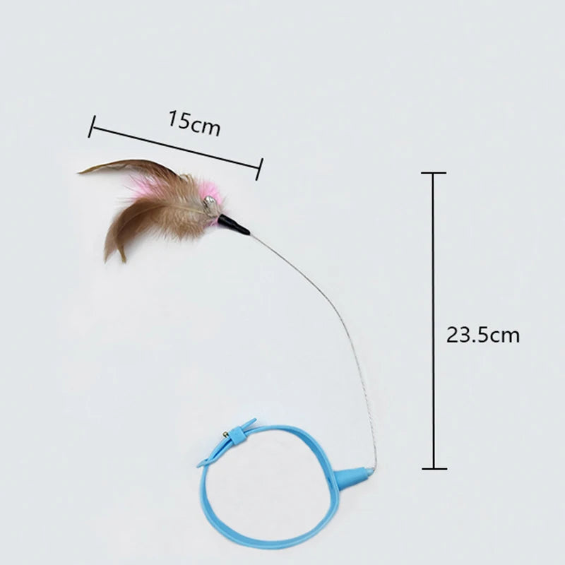 New hot product collar for cat teaser self-entertainment cat toy neck collar feather bell cat toy pet supplies