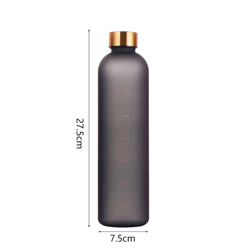 1L Bottle With Time Marker 32 OZ Motivational Fitness Water Bottle