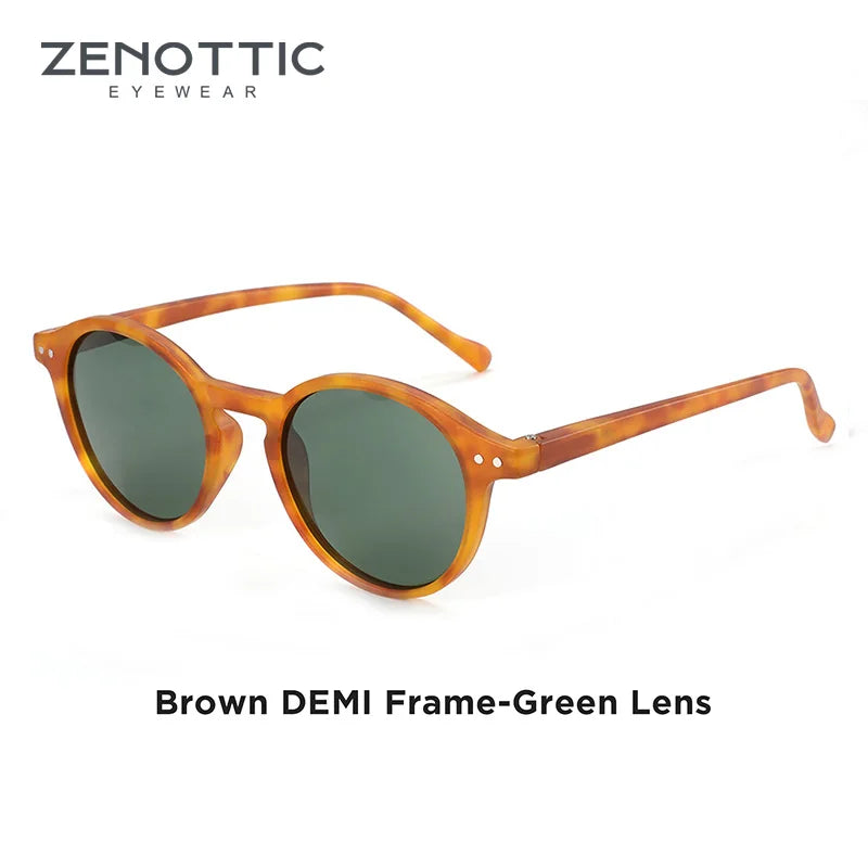 Zenottic Retro Circular Polarized Sunglasses for Men and Women Small Round Vintage Style UV400 Protection