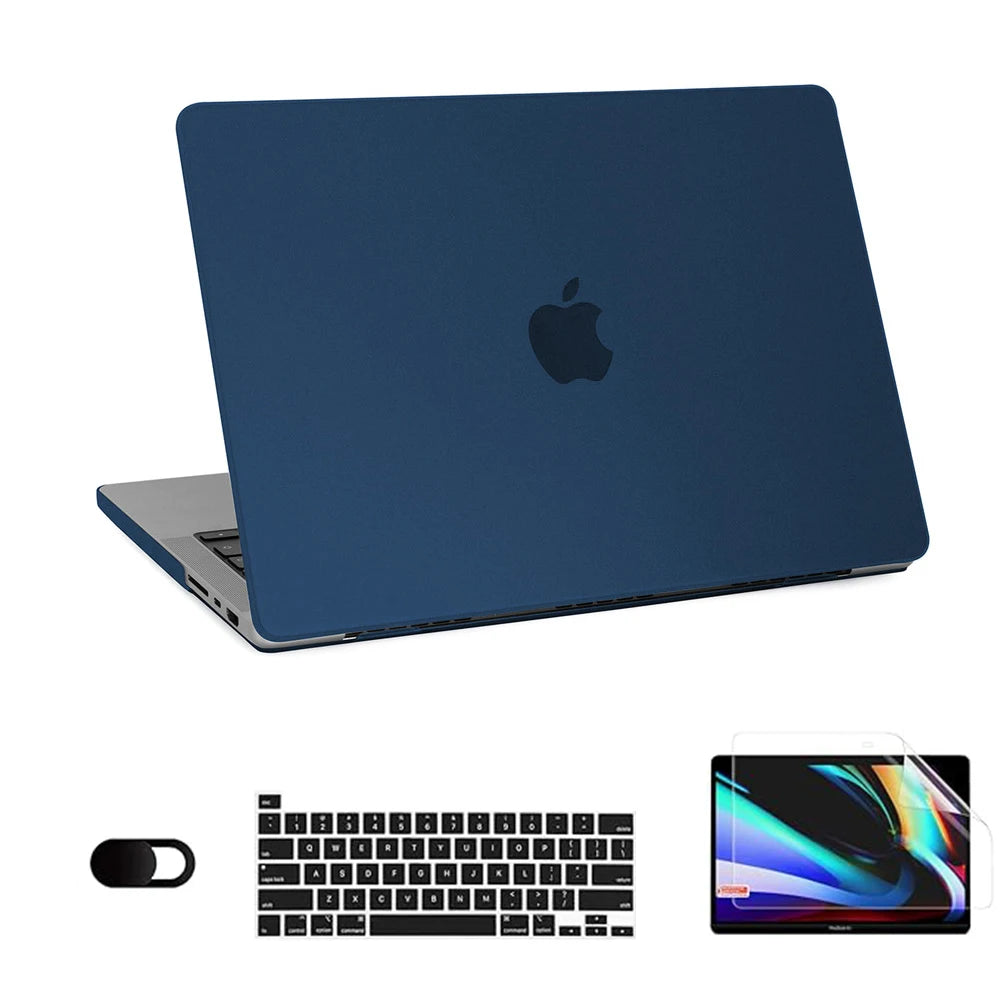 Ultra Thin Hard Shell Laptop Case for MacBook Air 13 and MacBook Pro 14 with M1 M2 M3 M4 Chips Stylish Protection Cover for 2024 Models