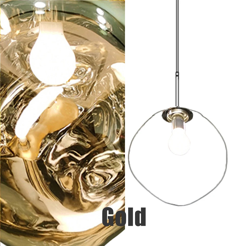 Modern Glass Pendant Light with PVC Lava Design for Nordic Loft Style Home Decor and LED Ceiling Illumination