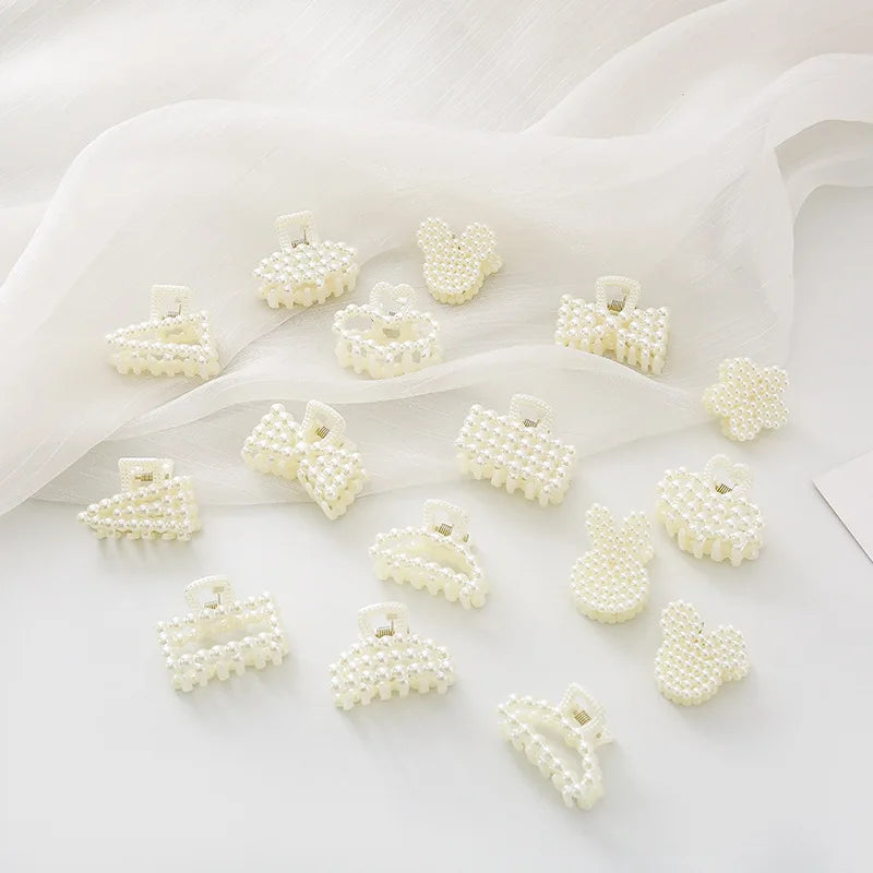 8PCS Women's Minimalist And Fashionable Mini 4CM Imitation Pearl Hair Grab 8PCS Women's Minimalist And Fashionable Mini 4CM Imit