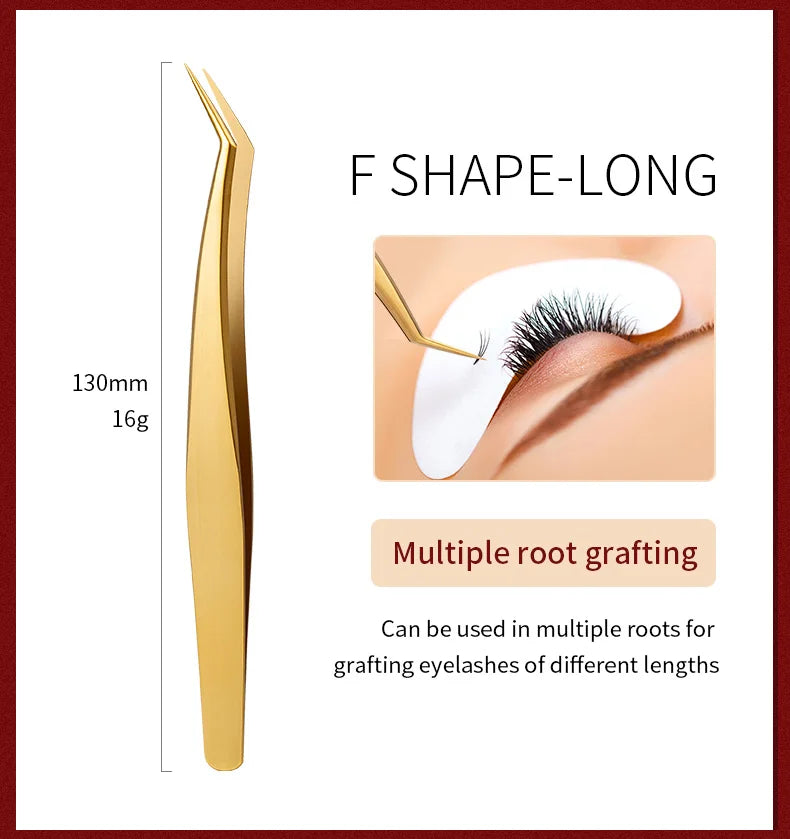 6 Piece False Eyelash Tweezers Set for Precision Lash Application Eyebrow Grooming and Nail Art Tools