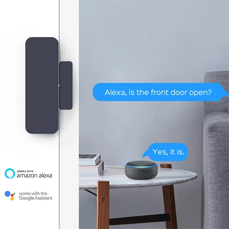 Sensor de puerta Tuya Zigbee Wifi Sensor de entrada de ventana Sensor magnético antirrobo de seguridad Alarma Smart Life Funciona con Alexa Google Home