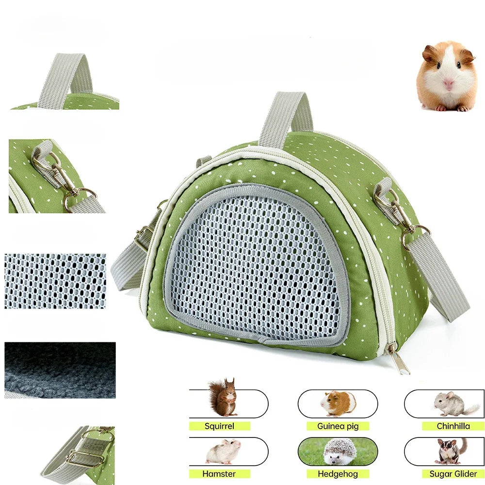 Pet Hamster Bag Breathable Small Pet Carrier Bag Breathable Comfortable for Guinea Pig Rabbit Hedgehog Pet Travel Tote Bag