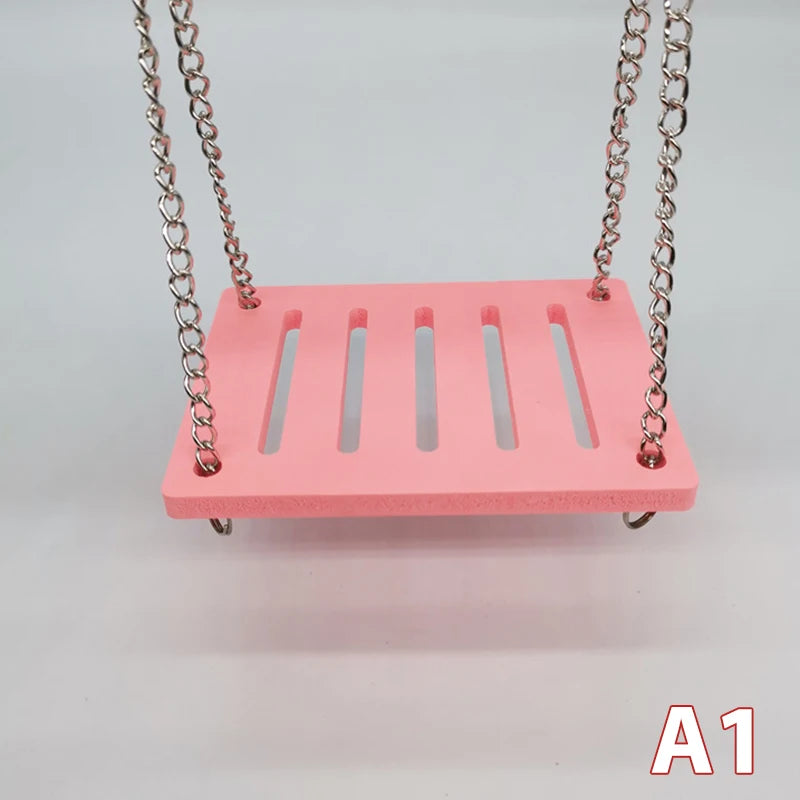 1PC Hamster Toys Wooden Rainbow Bridge Nest Seesaw Swing Toys Small Animal Activity Climb Toy DIY Hamster Cage Pet Supplies