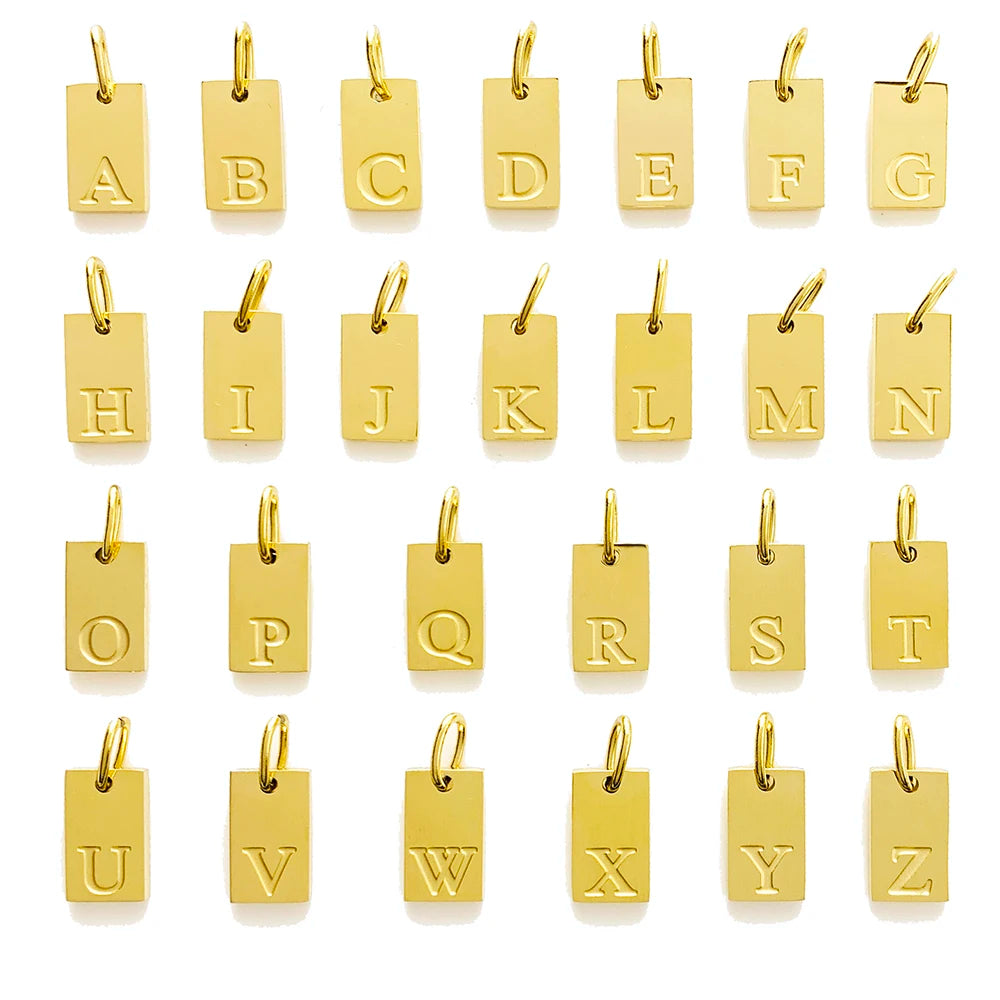 SUNIBI Alphabet Charm Pendant for Necklaces Stainless Steel Jewelry