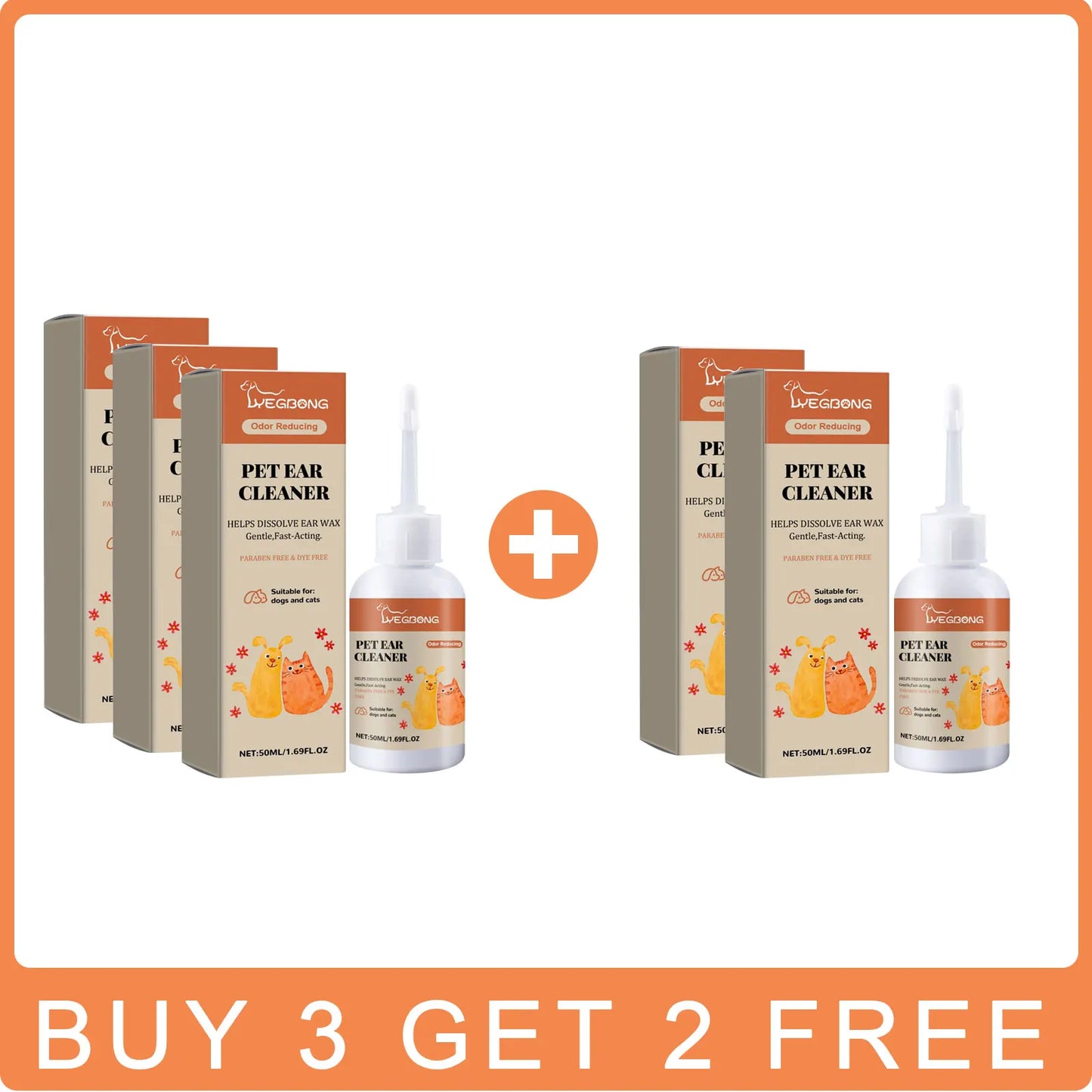 Dog Ear Cleaner Drop Earwax Odor Removal Itching Infection Control Ear Mite Treatment Gentle Cleansing Pets Ear Wash Solution