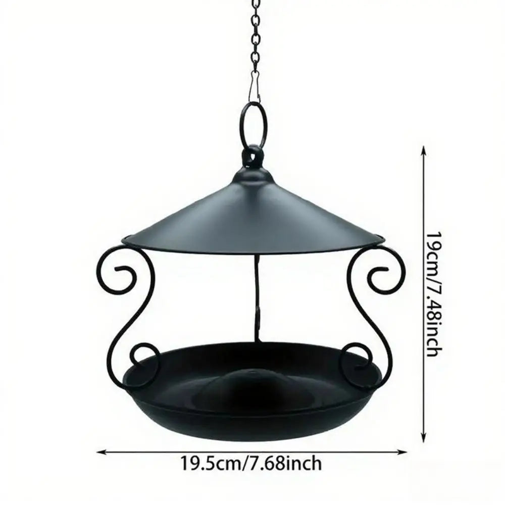 Garden Decor Iron Bird Feeder Windproof Rainproof Bird Food Dispenser Hanging Multi-purpose Bird Feeding Tray Hummingbird