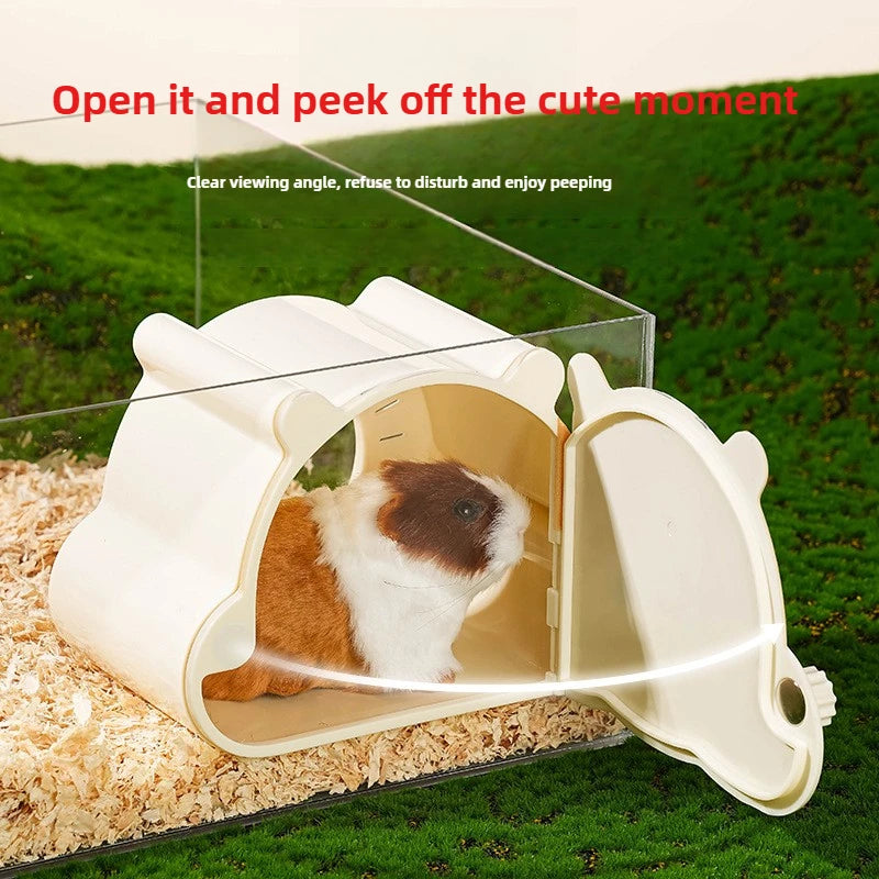 Visual Hamster Nest Golden Silk Bear Flower Branch Rat Hides House All Seasons Universal Cartoon Magnetic Cage Cute and Simple