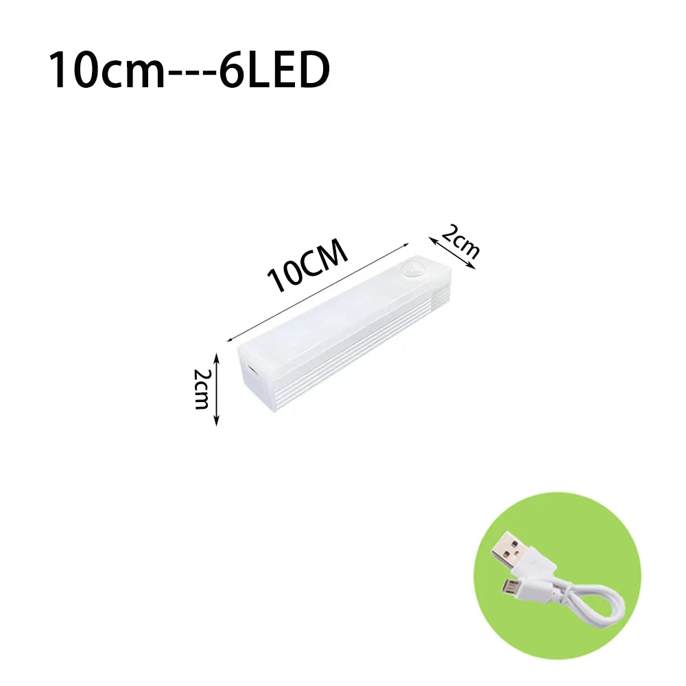 LED Motion Sensor Light Wireless Type C Rechargeable Night Lamp for Kitchen Cabinet and Wardrobe