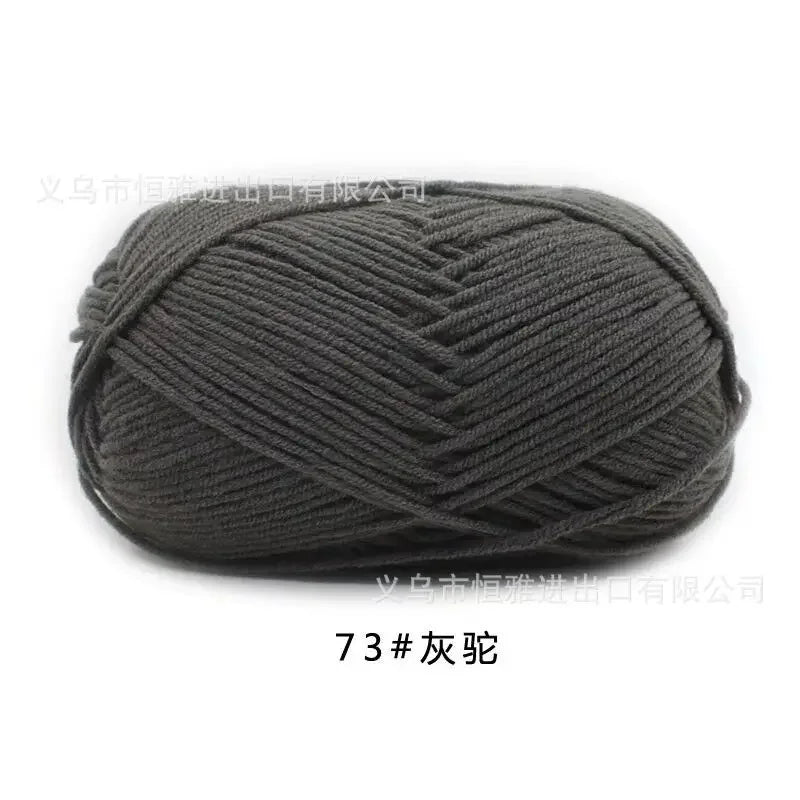 Likeecords 4-Strand Milk Cotton Yarn 60g Soft Baby Yarn for Knitting and Crochet