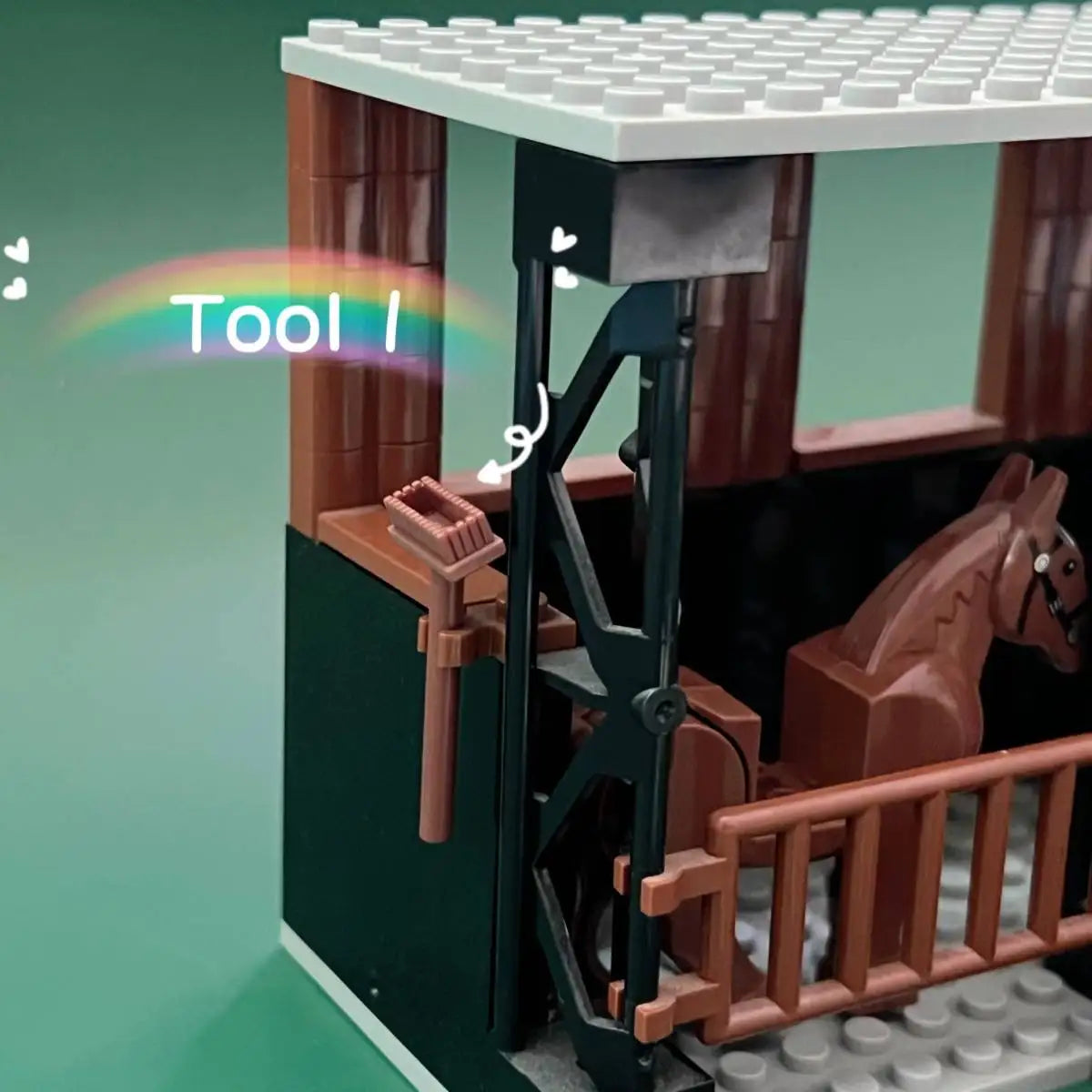 MOC Horse Stable Building Blocks Set City Farm Cowshed Construction Toy for Kids Creative Play Birthday and Christmas Gift