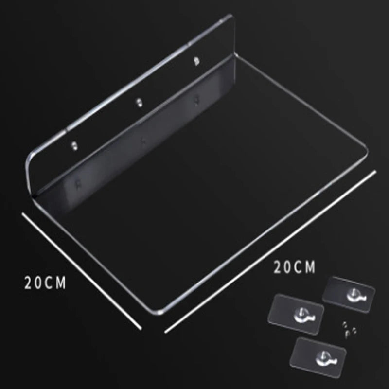 Storage Rack Acrylic Shelf Clear Wall Mounted Floating Ledge Organizer