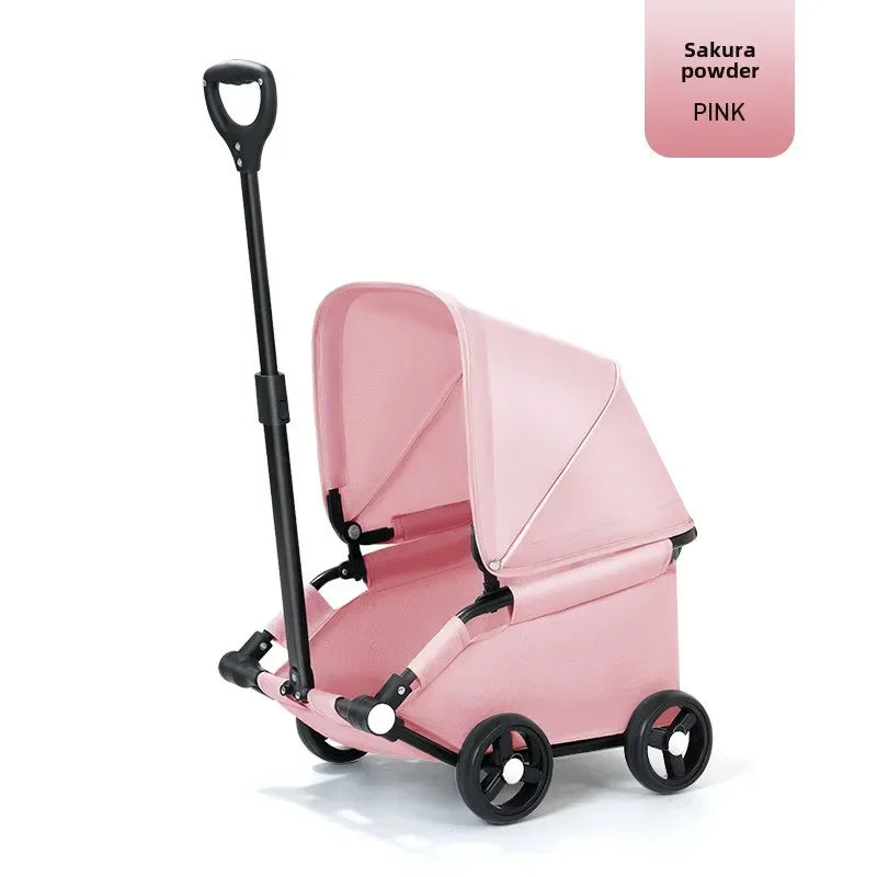 Small Pet Stroller Dog Dog Cat Teddy Baby Cart Toy Small Trolley Out Travel Pet Dog Car Lightweight Folding Walking Dog Walker