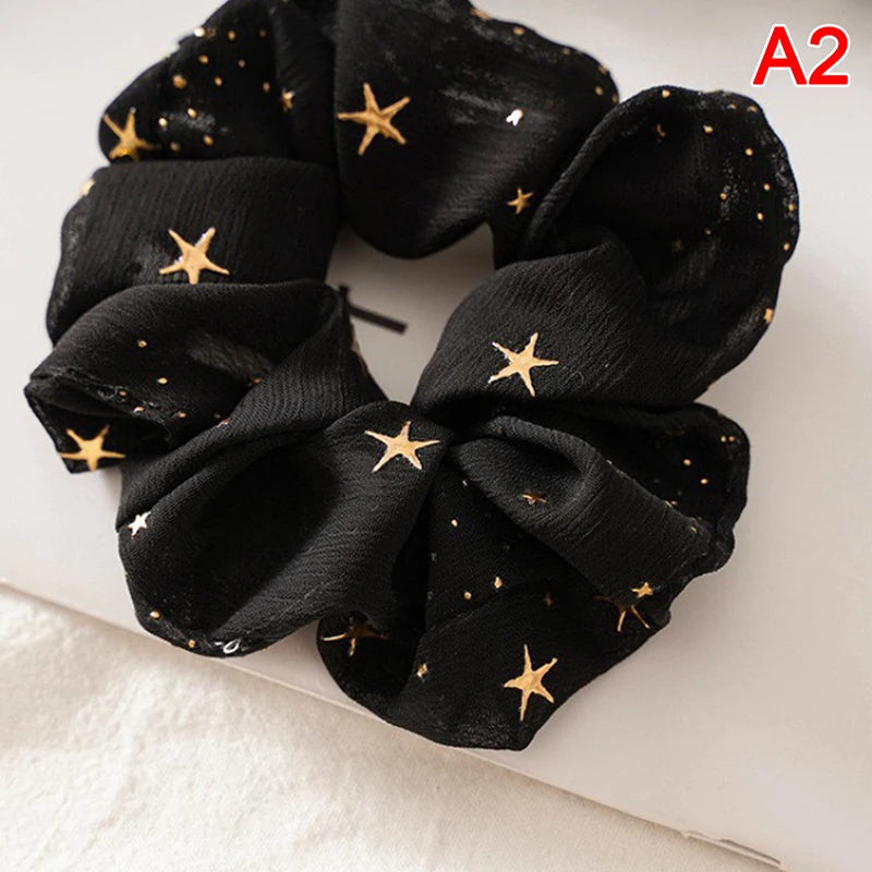 Hair Tie Solid Color Star Dotted Ponytail Accessories