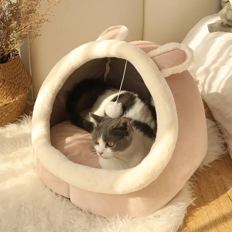 Pet Tent Cave Bed for Cats Small Dogs Self-Warming Washable