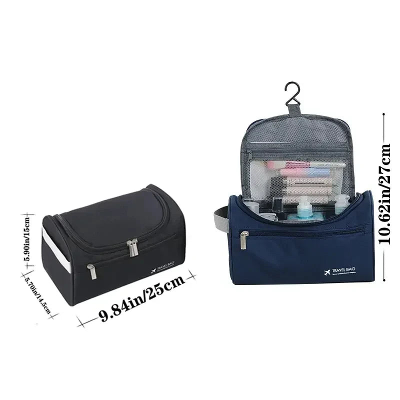 Men Vintage Luxury Toiletry Bag Travel Organizer Waterproof Makeup Case Hanging Storage for Business and Personal Use